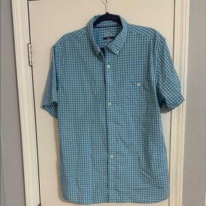 Blue/Teal Checkered Short Sleeve Shirt